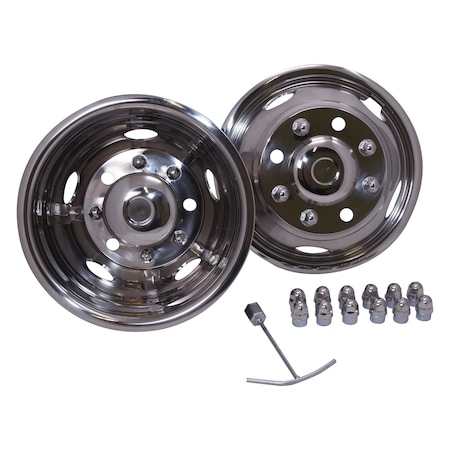 Coast2Coast Fits 17" Wheels, Front And Rear, Polished, Stainless Steel, Bolt-On, 8 Lug, 5 Hand Holes IWCN17G11